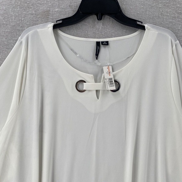 NWT New Directions Blouse Womens‎ 2X Flowy Tunic Career Metal Accent 3/4 Sleeve - Picture 4 of 13